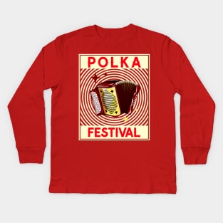 Polka Festival Cream Kids Long Sleeve T-Shirt